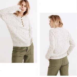 Madewell Donegal Bowden Henley 1/4 Button Wool Sweater Size S